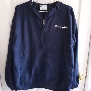 Champion Navy Blue Quarter Zip Hoodie "Packable"